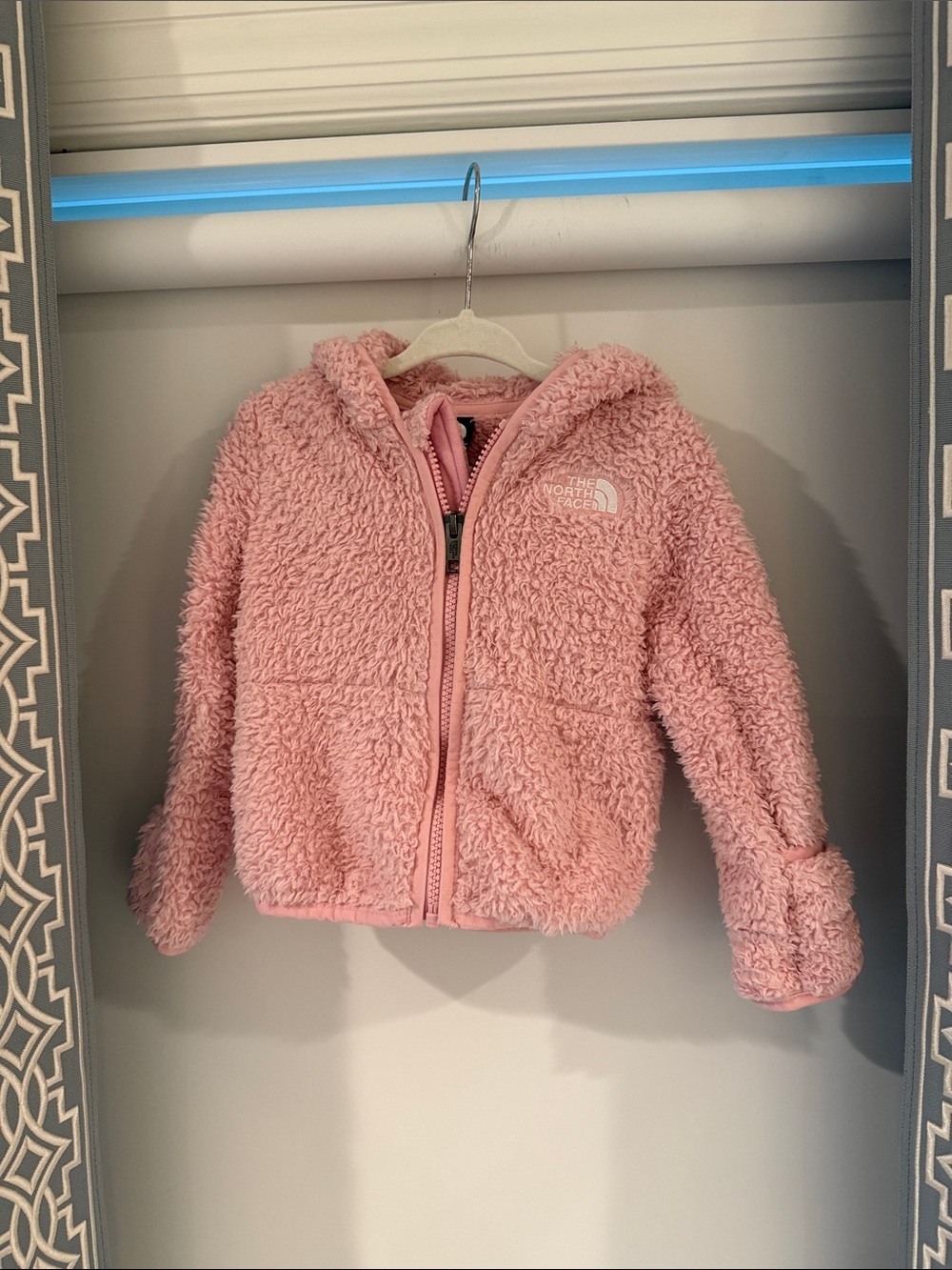 The North Face Pink Sherpa Zip Hoodie for Kids